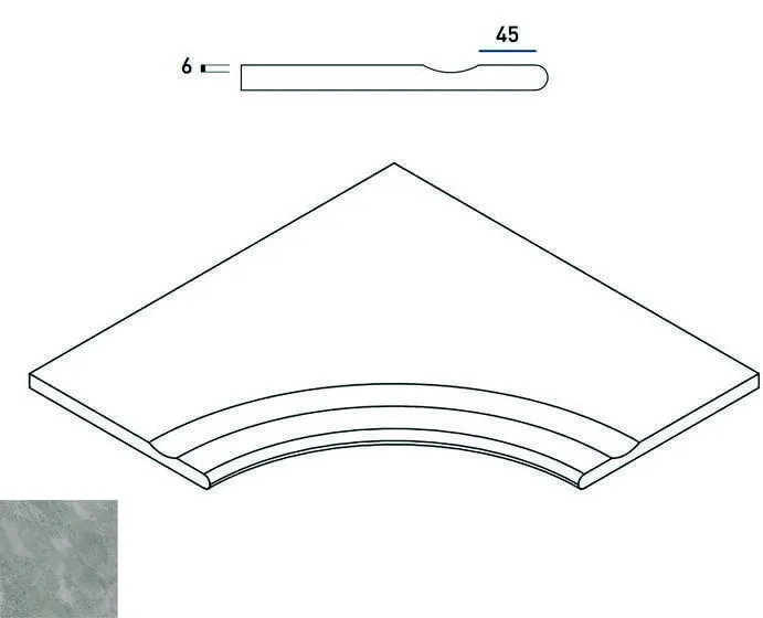 Бортик с выемкой закругленный Италон Climb Х2 Rock 60x60 - фото 1