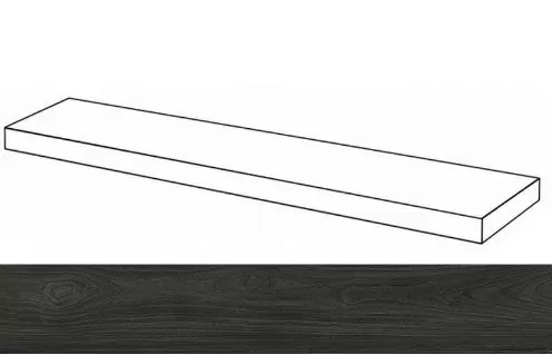 Ступень угловая правая Италон Room Wood Black 33x120 - фото 1