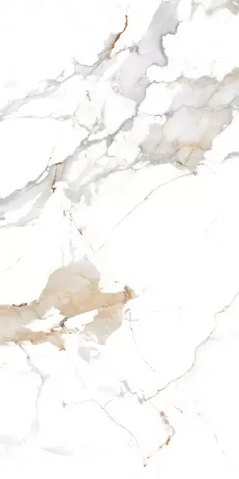 Керамогранит Maimoon Ceramica Glossy Statuario Cafe Gold белый 60x120 - фото 1