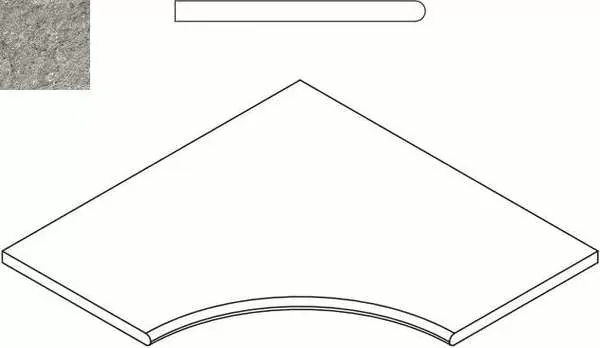 Бортик Италон Discover X2 Grey Bordo Angolare Round 60x60 - фото 1