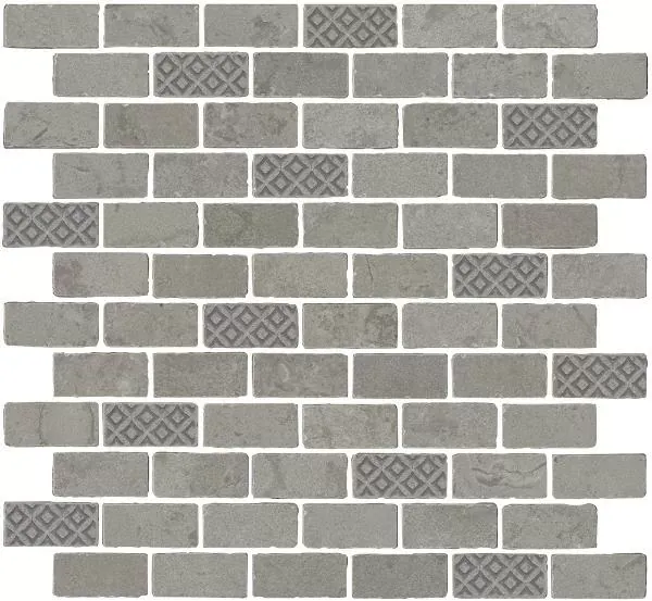Мозаика Kerama Marazzi MBD011 Про Лаймстоун Антика 3 мозаичный серый матовый 30х32 - фото 1