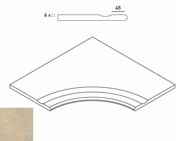 Бортик с выемкой закругленный Италон District X2 Sand 60x60 - фото 1