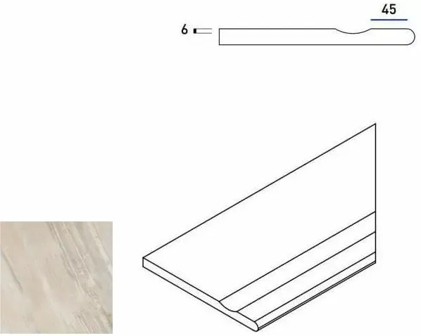 Бортик с выемкой закругленный правый Италон Magnetique Х2 White 30x60 - фото 1