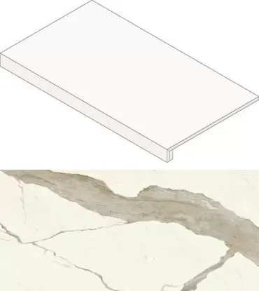 Ступень Atlas Concorde Italy Marvel Calacatta Sublime Scalino Lappato AGHY 33x60 - фото 1