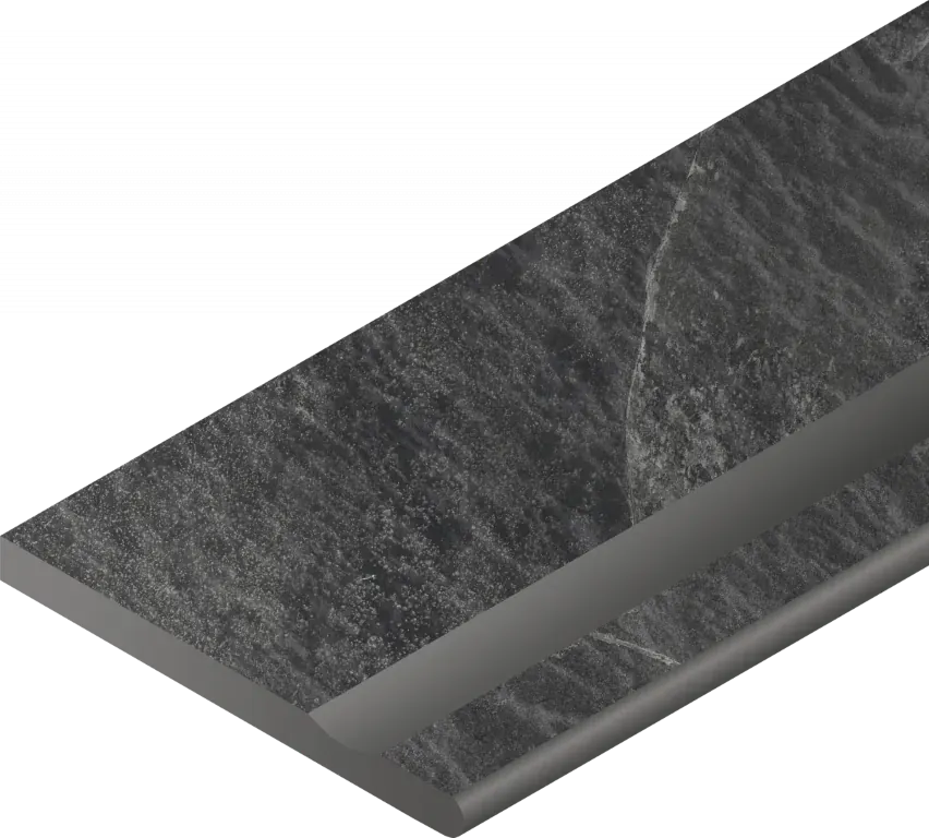 Бортик Италон Материя X2 Титанио с выемкой закругленный правый 620090001200 черный 30x120 - фото 1