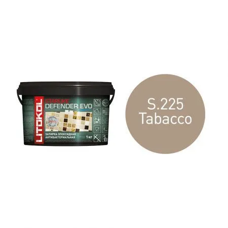 Антибактериальная затирка + клей Литокол STARLIKE DEFENDER EVO 1кг S.225 TABACCO - фото 1