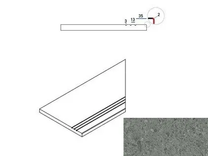 Бортик правый Италон Genesis X2 Grey 30x60 - фото 1