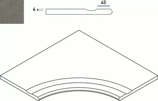 Бортик Италон Discover X2 Fume Bordo Svasato Angolare Round 60x60 - фото 1