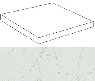 Ступень угловая правая Atlas Concorde Italy Marvel Carrara Pure Scalino Ang. Dx ATEH 33x33 - фото 1