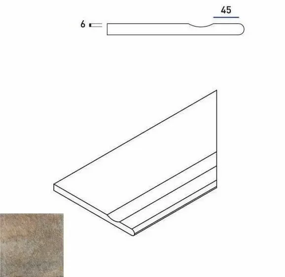 Бортик с выемкой закругленный правый Италон District X2 Emerald 30x60 - фото 1