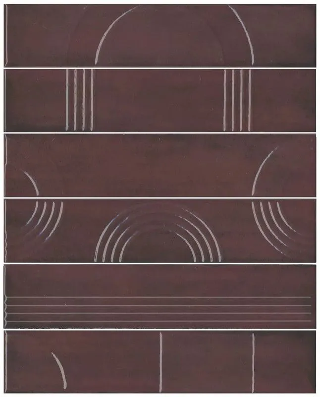 Панно Kerama Marazzi KMP3STA006RN6X Панно Мажорель бордовый глянцевый из 6 частей 28.5x36 - фото 1