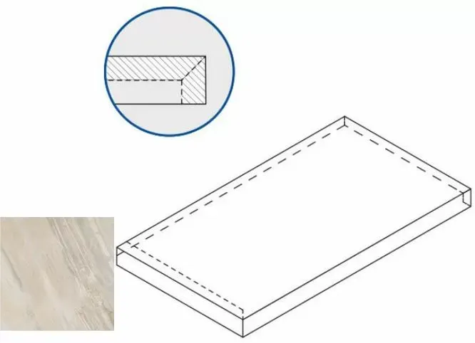 Ступень угловая левая Италон Magnetique Х2 White X2 33x60 - фото 1