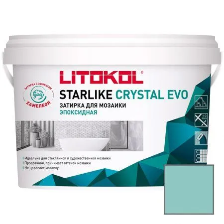 Прозрачная затирка для мозаики Литокол STARLIKE CRYSTAL EVO 2.5кг S.810 Verde Capri - фото 1