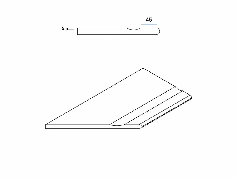 Бортик Италон Авангард X2 Блэк с выемкой закругленный левый 620090001160 черный 30x120 - фото 1