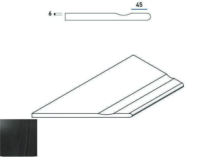 Бортик с выемкой закругленный левый Италон Contempora Х2 Carbon 30x60 - фото 1