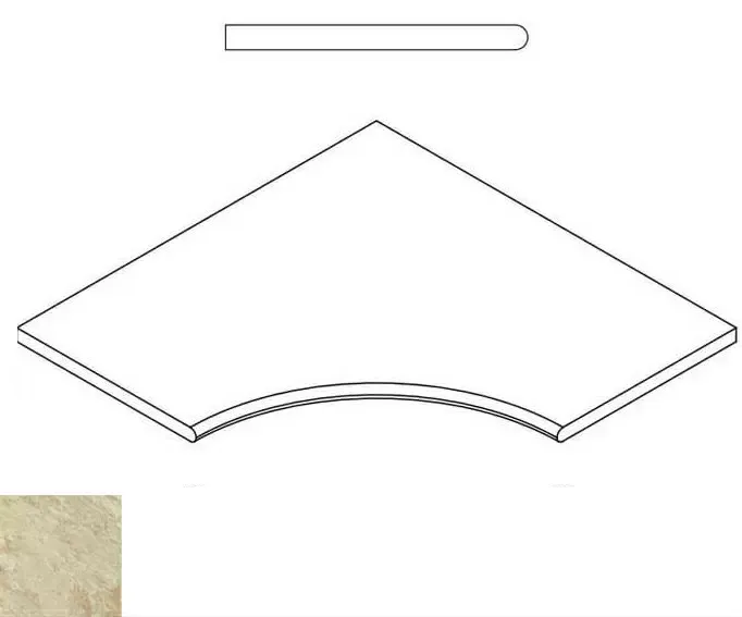 Бортик угловой закругленный Италон Climb Х2 Rope 60x60 - фото 1