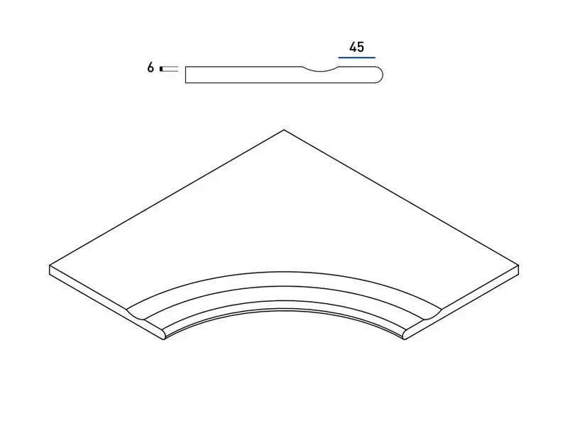 Бортик с выемкой закругленный Италон Charme Deluxe X2 Grigio Orobico X2 60x60 - фото 1