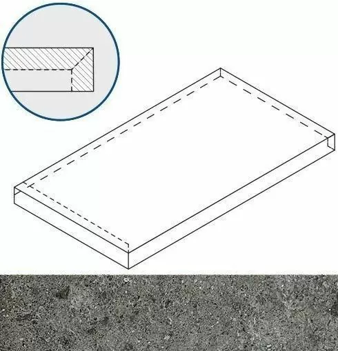 Ступень угловая левая Италон Genesis X2 Grey X2 33x60 - фото 1