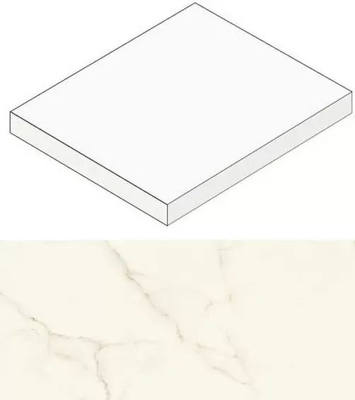 Ступень угловая Atlas Concorde Italy Marvel Calacatta Apuano Scalino Angolare Silk AGJI 37.5x37.5 - фото 1