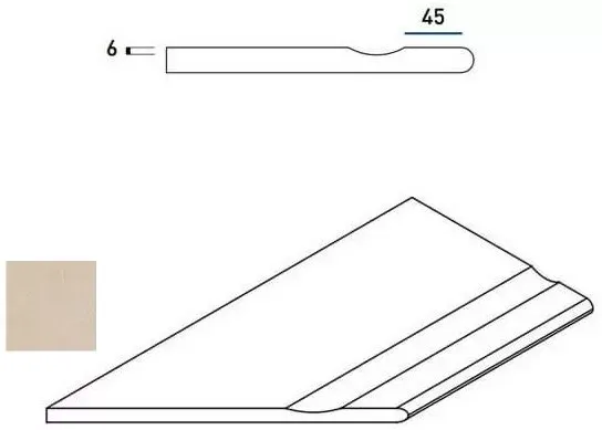 Бортик с выемкой закругленный левый Италон Materia X2 Magnesio 30x60 - фото 1