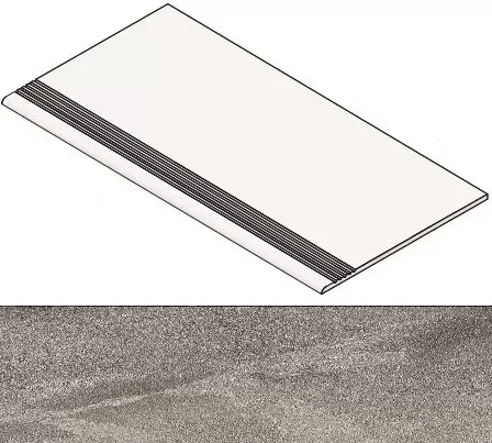 Ступень Atlas Concorde Italy Klif Grey Gradino AMG4 37.5x75 - фото 1