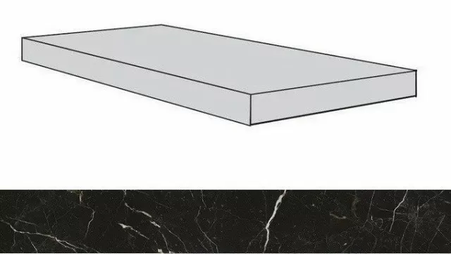 Ступень угловая правая Atlas Concorde Allure Imperial Black 33x120 матовая - фото 1