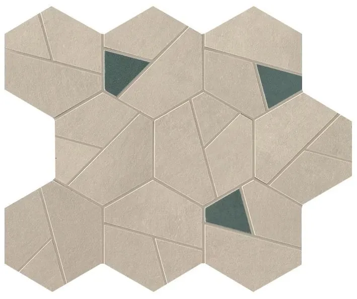Мозаика Atlas Concorde Italy Boost Pro Cream Mosaico Hex Blue 25x28.5 A0QO - фото 1