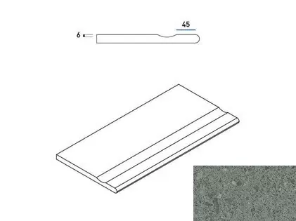Бортик с выемкой закругленный Италон Genesis X2 Grey 30x60 - фото 1