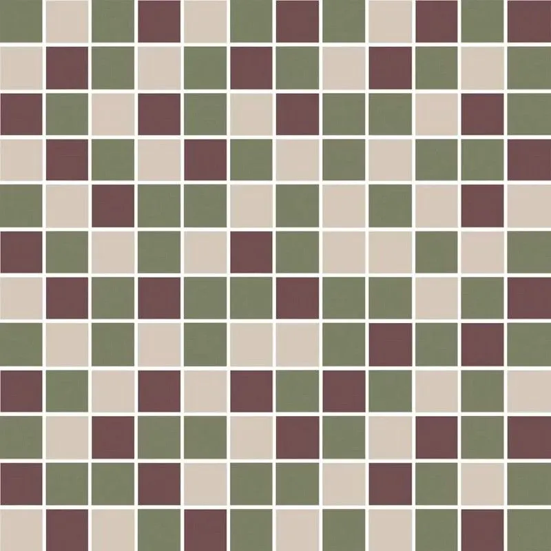 Декор Kerama Marazzi KMD2MSM011MN Темари мозаичный микс зеленый, бордовый, бежевый светлый матовый 29.8x29.8 - фото 1