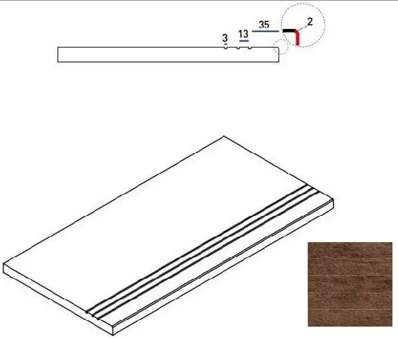 Бортик Италон NL-Wood Х2 Pepper 30x60 - фото 1