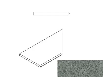 Бортик закругленный правый Италон Genesis X2 Grey 30x60 - фото 1