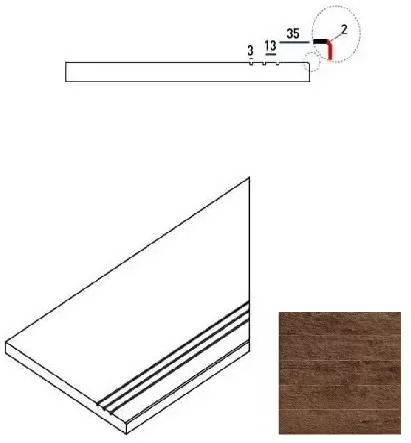 Бортик правый Италон NL-Wood Х2 Pepper 30x60 - фото 1
