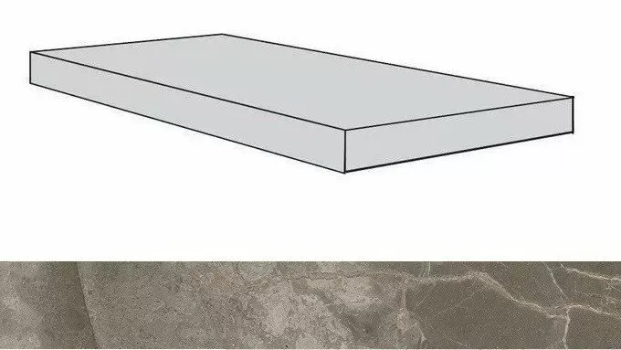 Ступень угловая левая Atlas Concorde Allure Grey Beauty 33x120 лаппатированная - фото 1