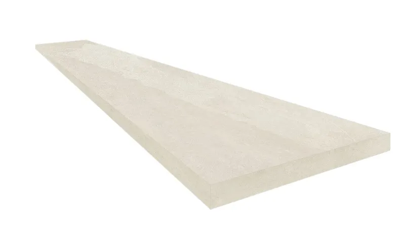 Ступень ColiseumGres Ардезия Уайт угловая правая 620070002378 белый 33x120 - фото 1