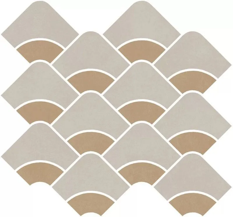 Декор Kerama Marazzi KMD2HID009BR Таделакт наборный бежевый светлый, желтый матовый обрезной 28x30 - фото 1