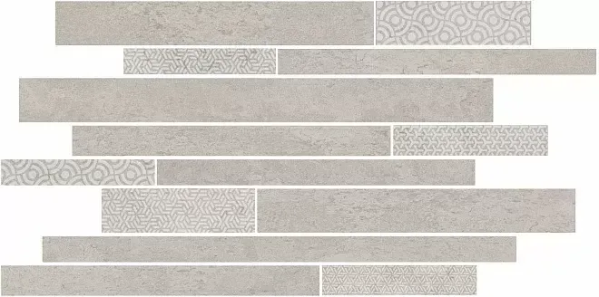 Декор Kerama Marazzi SBM009\SG4583 Ламелла серый светлый мозаичный 25x50,2 - фото 1