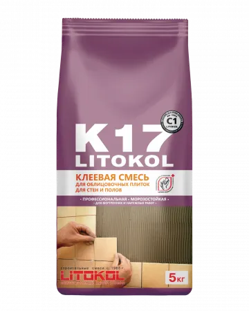 Клей для плитки, керамогранита Литокол ULTRAPLUS K17 EVO 5кг С1 - фото 1