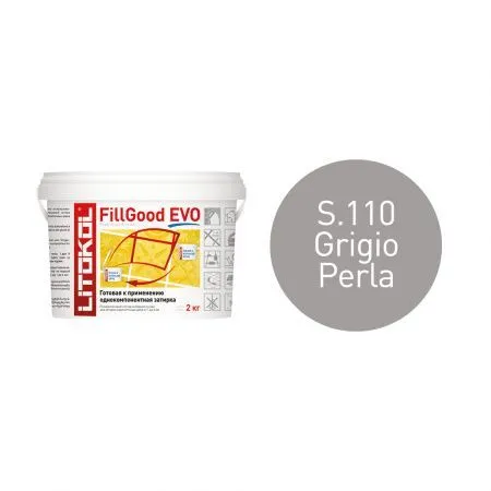 Полиуретановая затирка Литокол FILLGOOD EVO 2кг F.110 GRIGIO PERLA - фото 1