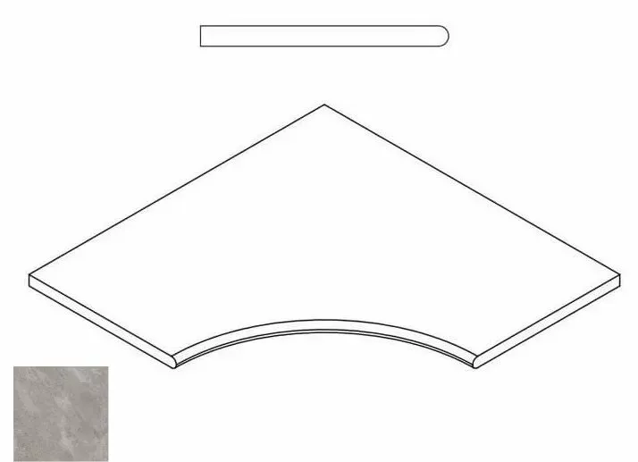 Бортик угловой закругленный Италон Climb Х2 Rock 60x60 - фото 1