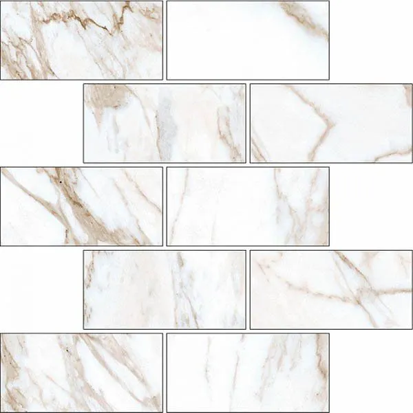 Мозаика Kerranova Marble Trend Calacatta Gold 30.7x30.7 K-1001/MR/m13/307x307x10 - фото 1