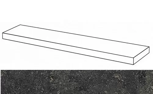 Ступень угловая правая Италон Room Stone Black 33x120 - фото 1