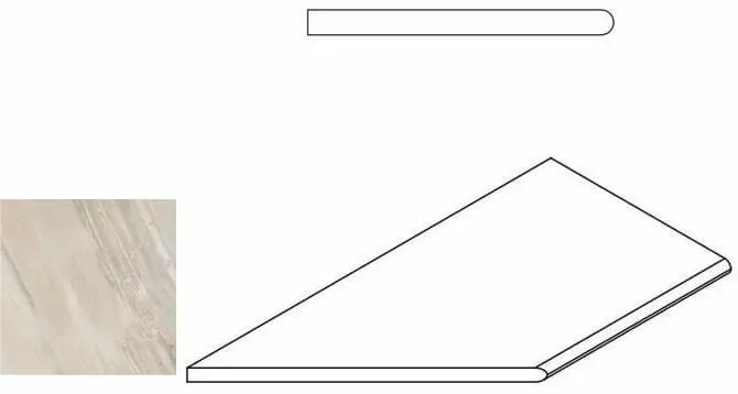 Бортик закругленный левый Италон Magnetique Х2 White 30x60 - фото 1