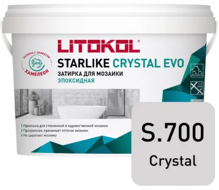 Прозрачная затирка для мозаики Литокол STARLIKE CRYSTAL EVO 5кг S.700 CRYSTAL - фото 1