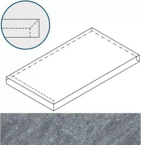 Ступень угловая левая Италон Genesis X2 Silver X2 33x60 - фото 1