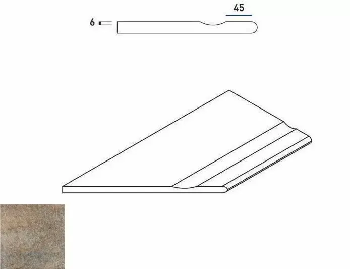 Бортик с выемкой закругленный левый Италон District X2 Emerald 30x60 - фото 1