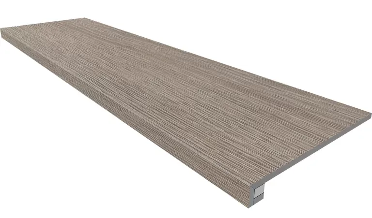Estima Комплект KW02 Kraft Wood Light Grey (Ступень 33x120 структурированный прямоугольный бортик без насечек + Подступенок 14,5x120) - фото 1