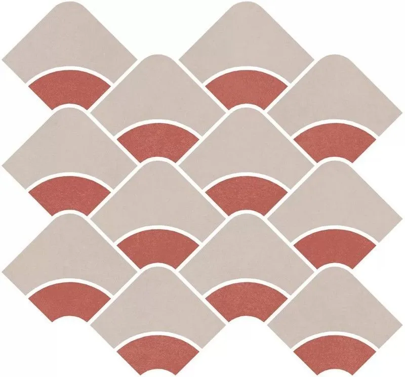 Декор Kerama Marazzi KMD2HID010BR Таделакт наборный бежевый светлый, красный матовый обрезной 28x30 - фото 1
