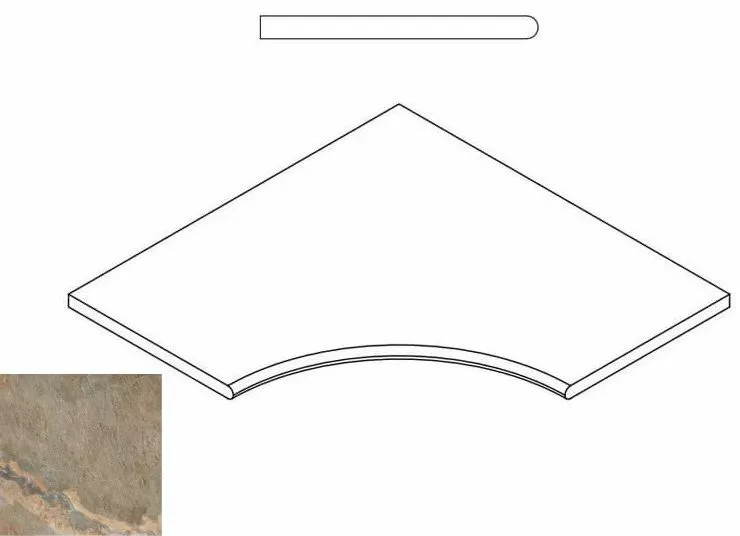 Бортик угловой закругленный Италон Magnetique Х2 Dark 60x60 - фото 1