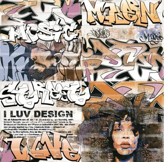 Декор Ласселсбергер Брикстори панно 2 (комплект из 2 шт.) 60x60 - фото 1