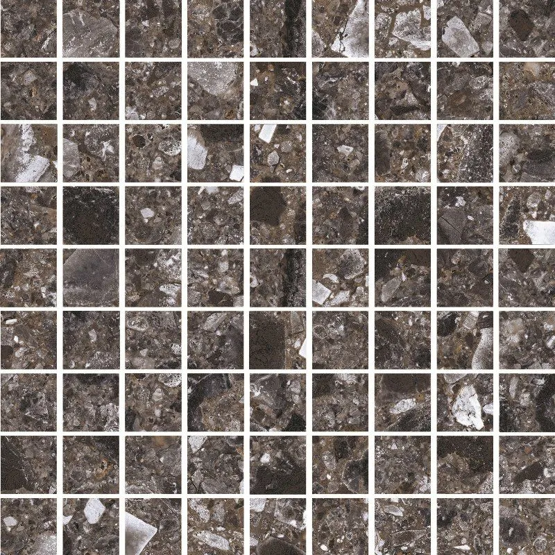 Мозаика Kerranova Terrazzo Dark Grey 30x30 K-333/MR/m01/300x300x10 - фото 1